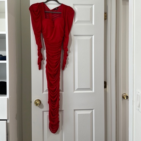 Mesh Ruched Dress - Picture 2 of 6